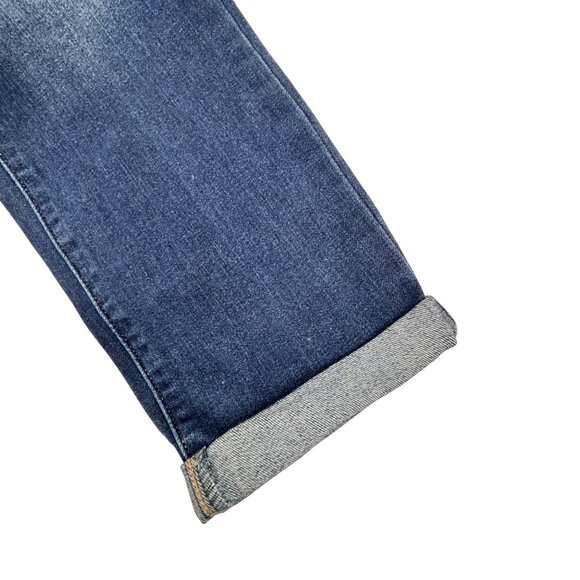 Levis Cropped Denim Jeans Womens Size 28 Blue Tapered Leg Mid Rise Cuffed Hem - Picture 5 of 9